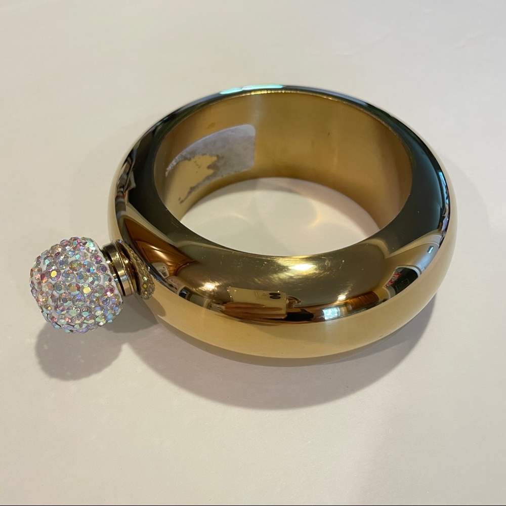 Gold and Diamond ring bangle bracelet flask NEW